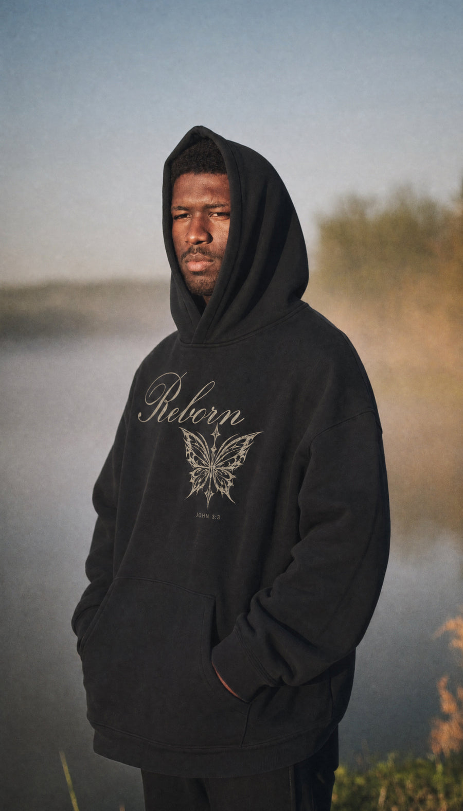 "Reborn" Hoodie — Black - Image 2