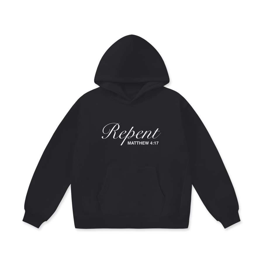 “Matthew 4:17” Black Hoodie — Black