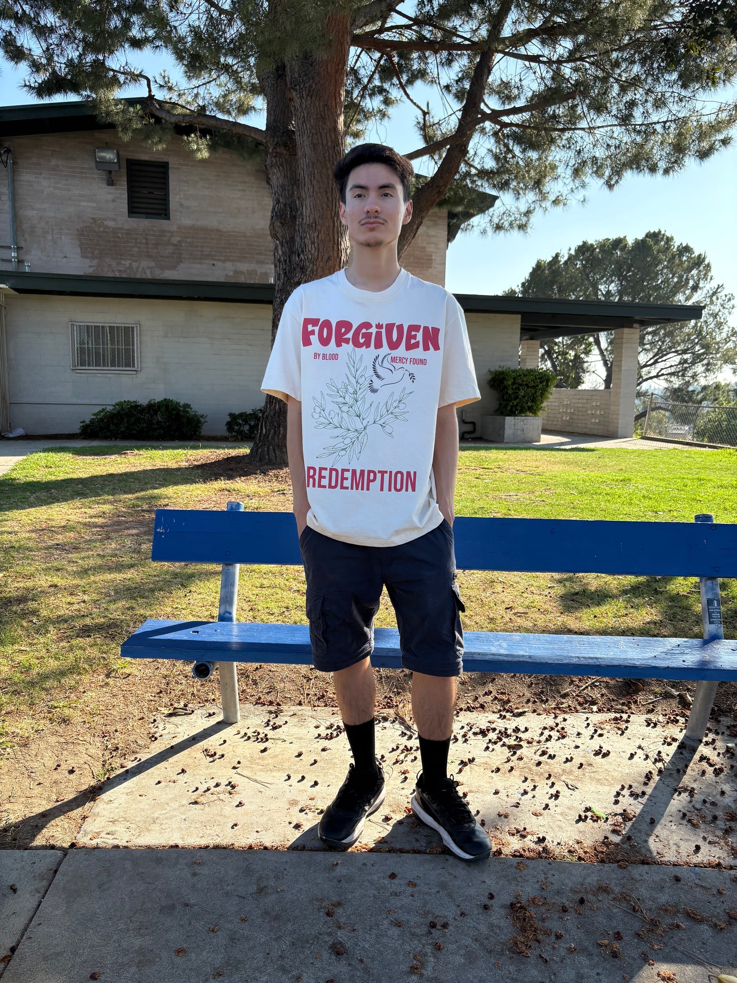 "Forgiven by Blood" Milk Apricot Tee