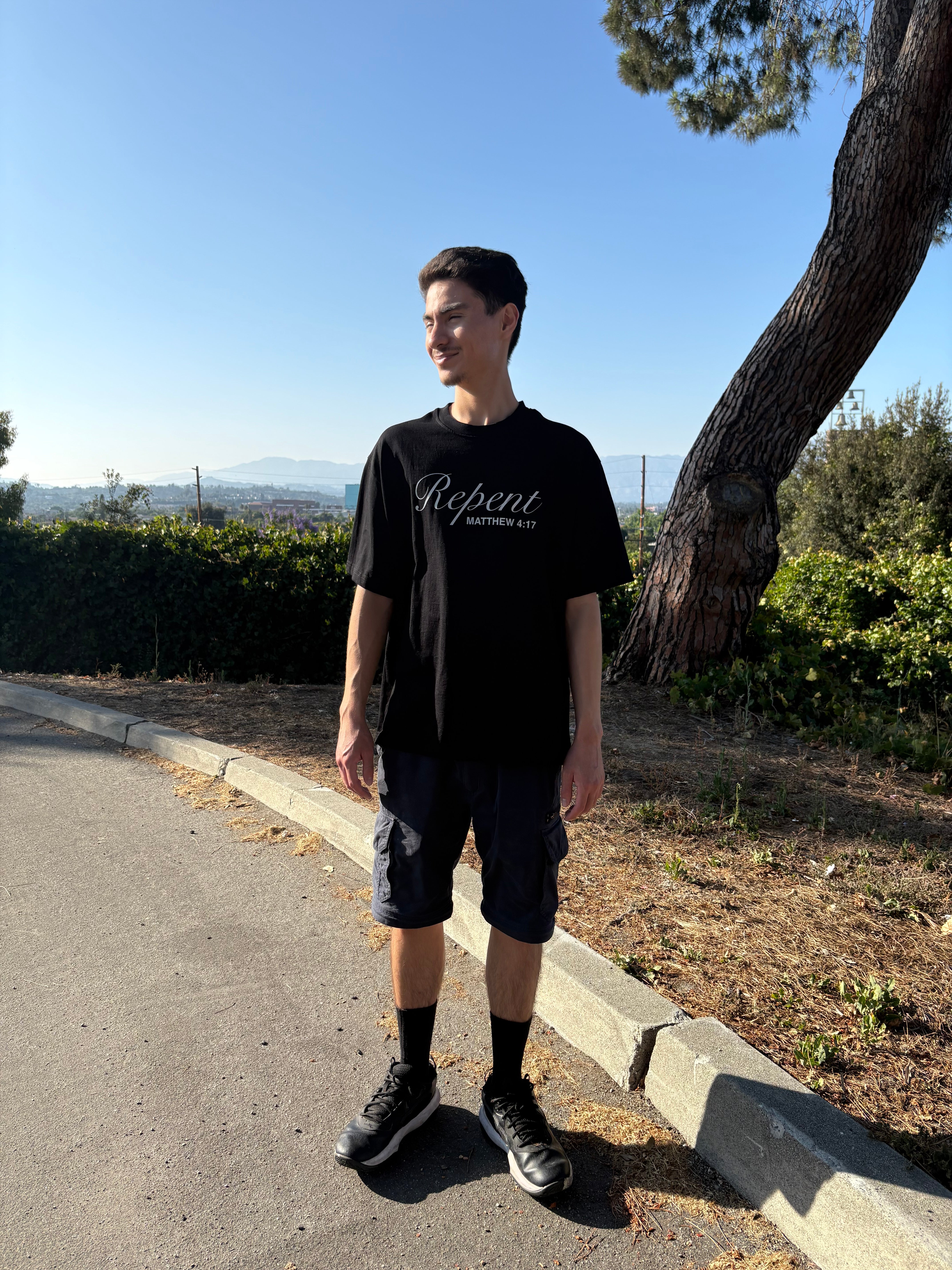 "Matthew 4:17" Black Tee