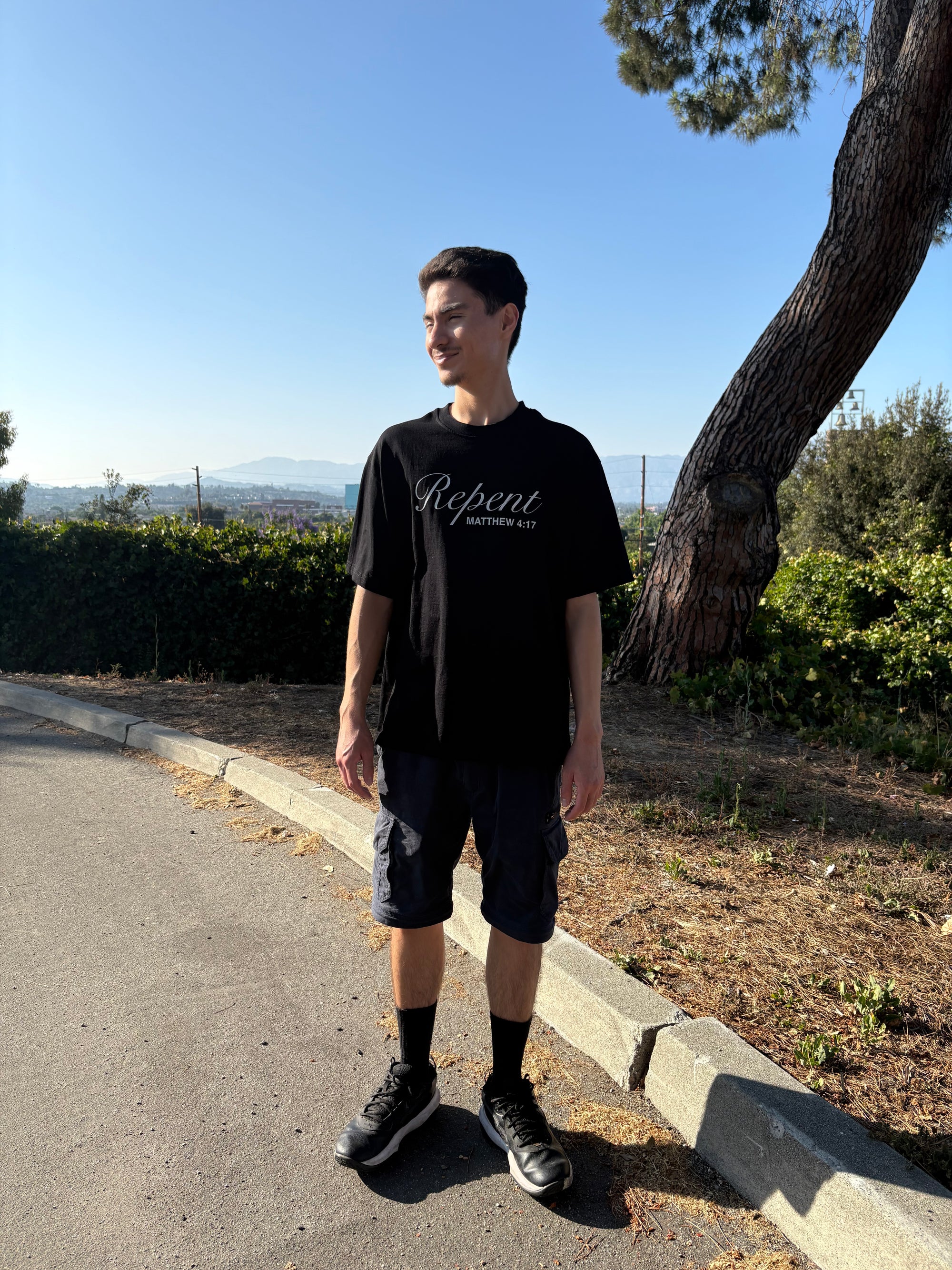 "Matthew 4:17" Black Tee