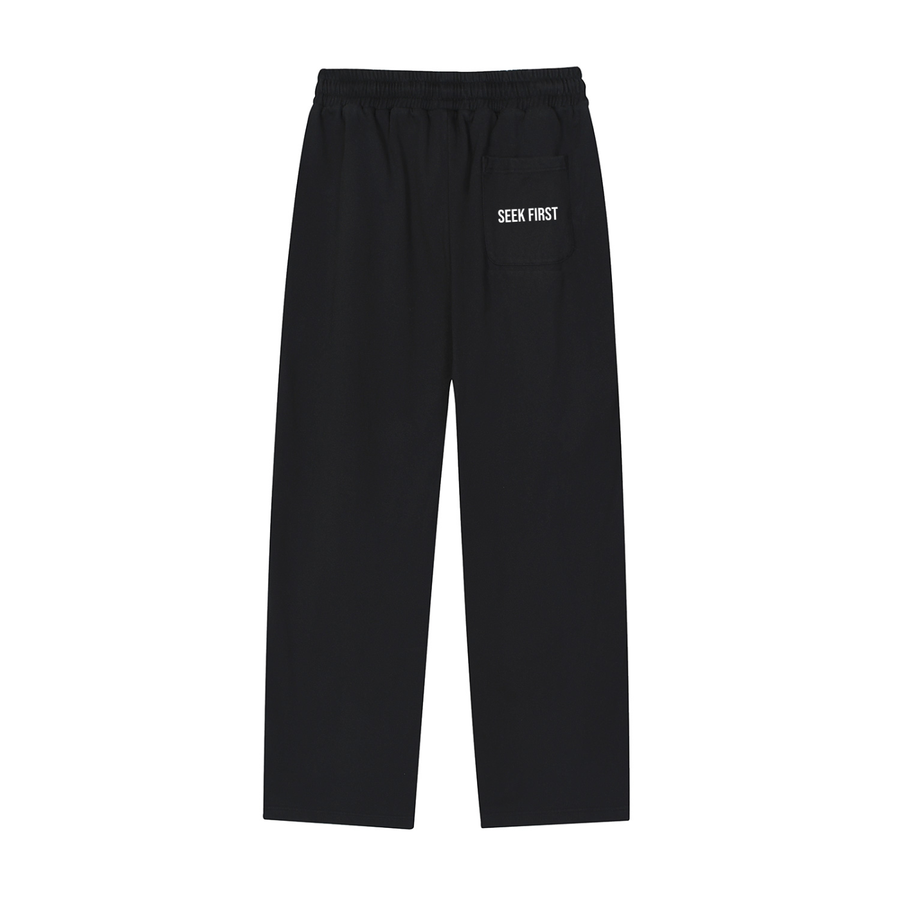"SEEK FIRST" SWEATPANTS — Black - Image 2