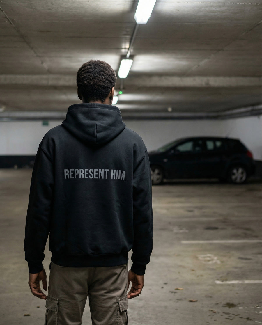 “Represent Him” Black Hoodie — Black - Image 2