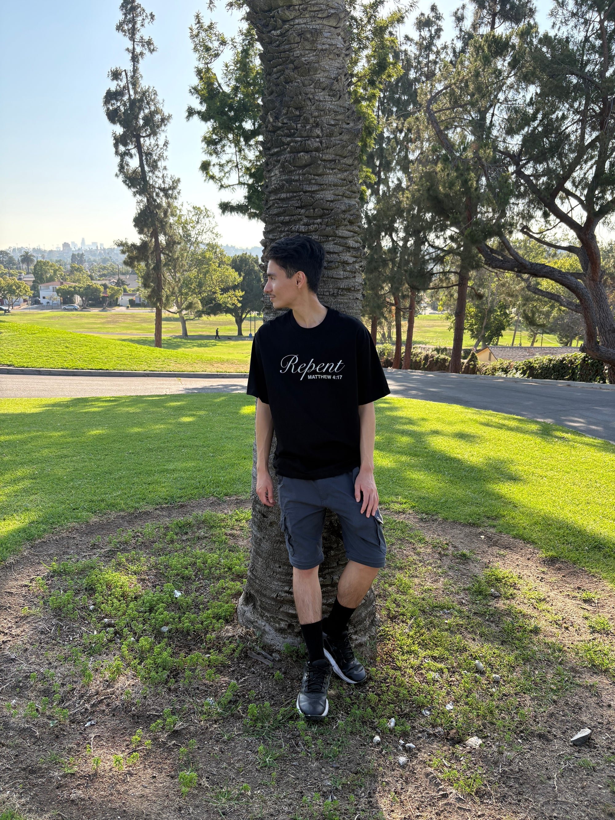 "Matthew 4:17" Black Tee