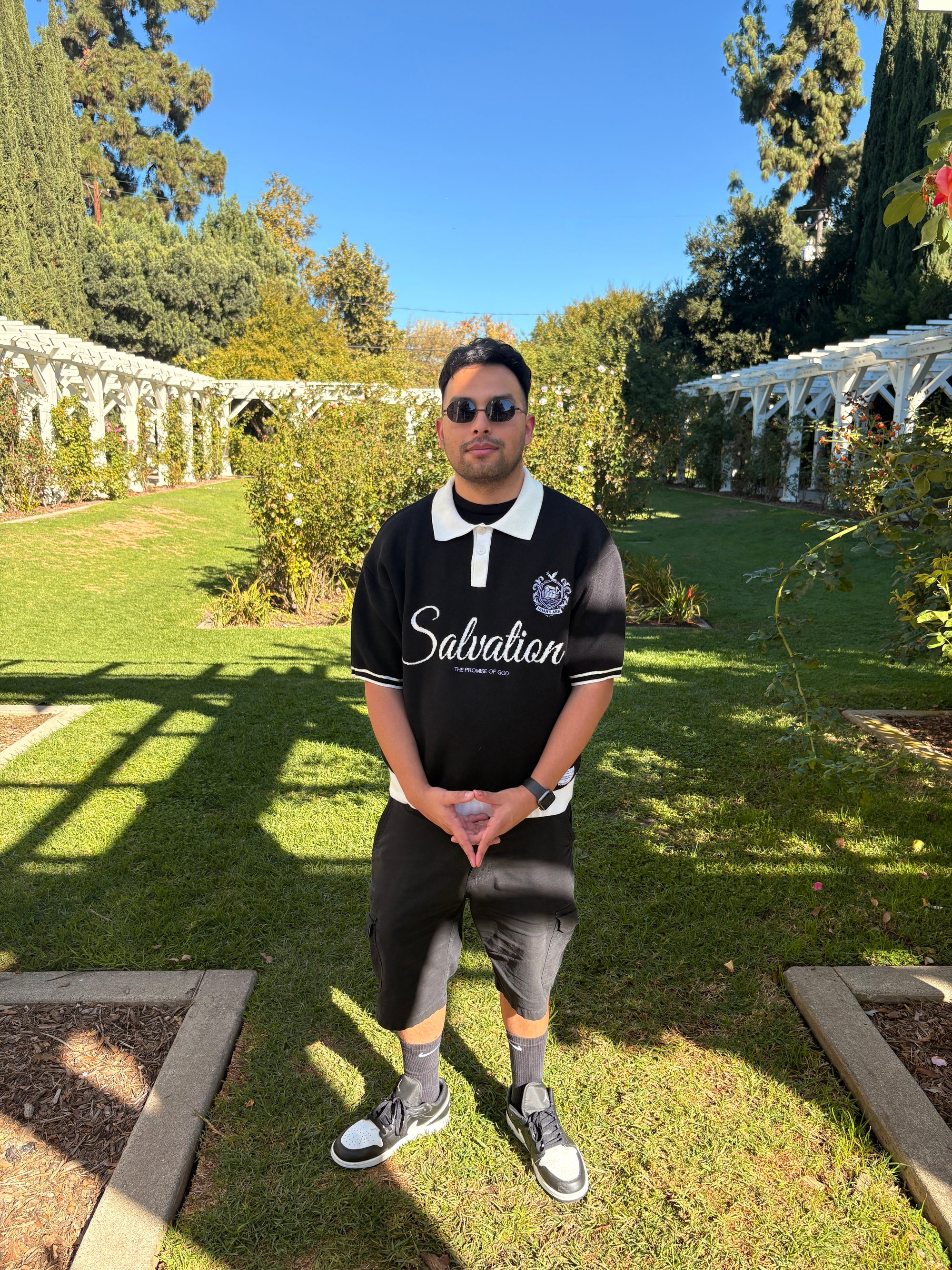 (Pre Order) "Salvation" Black Knit Polo