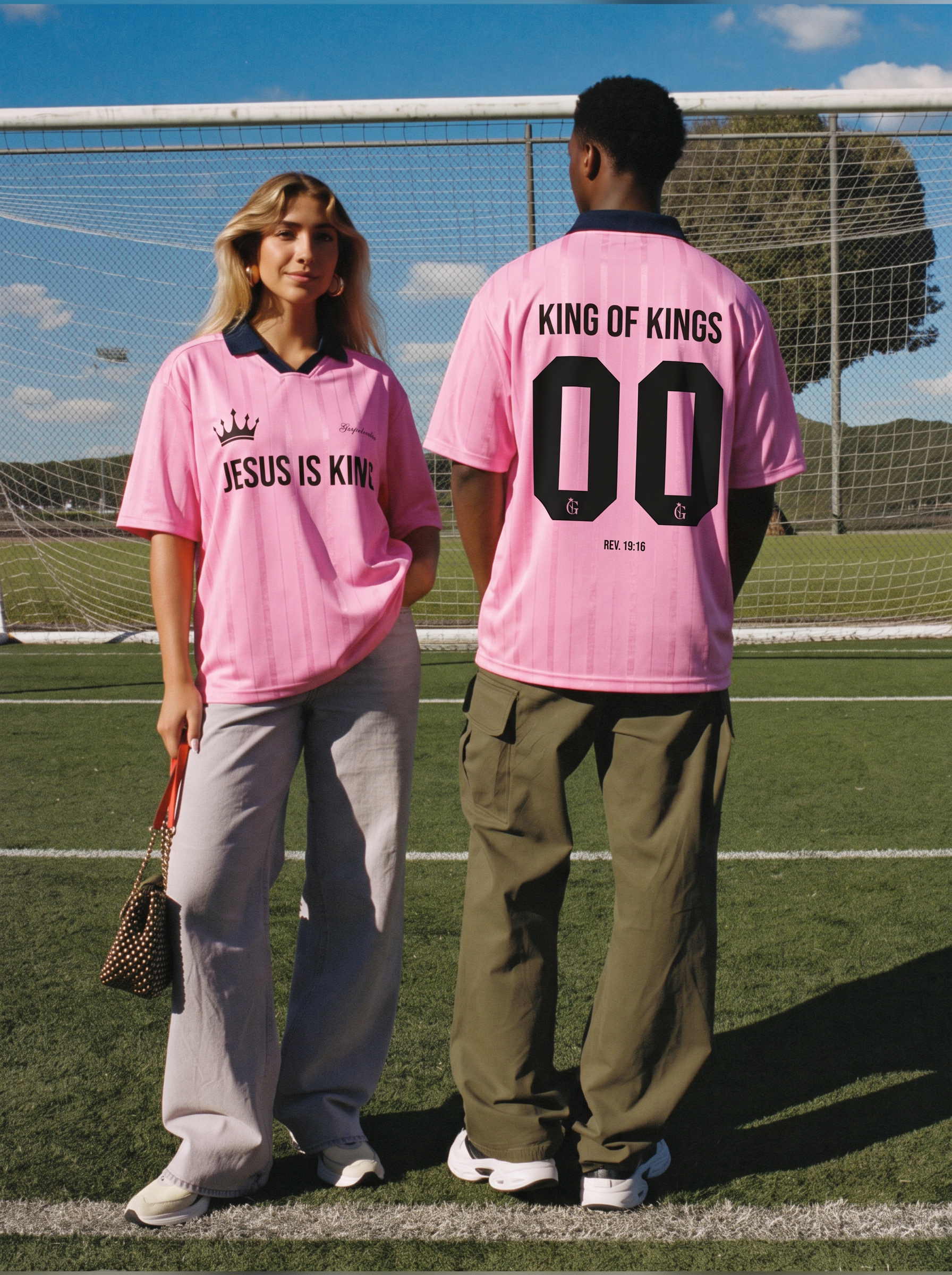 "JESUS IS KING" PINK JERSEY