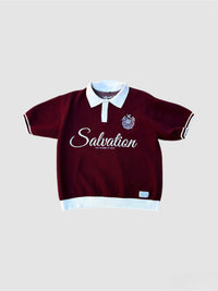 (Pre-Order) "Salvation" Burgundy Knit Polo