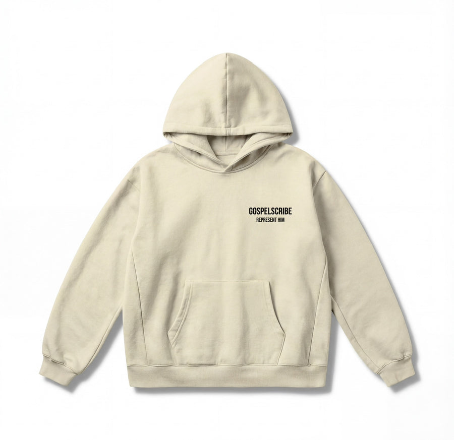 “Represent Him” Cream Hoodie — Cream - Image 2
