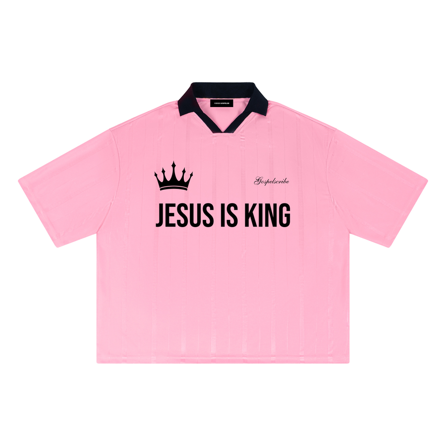 "JESUS IS KING" PINK JERSEY — Pink