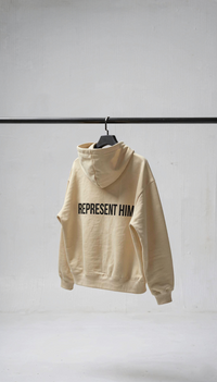 “Represent Him” Cream Hoodie