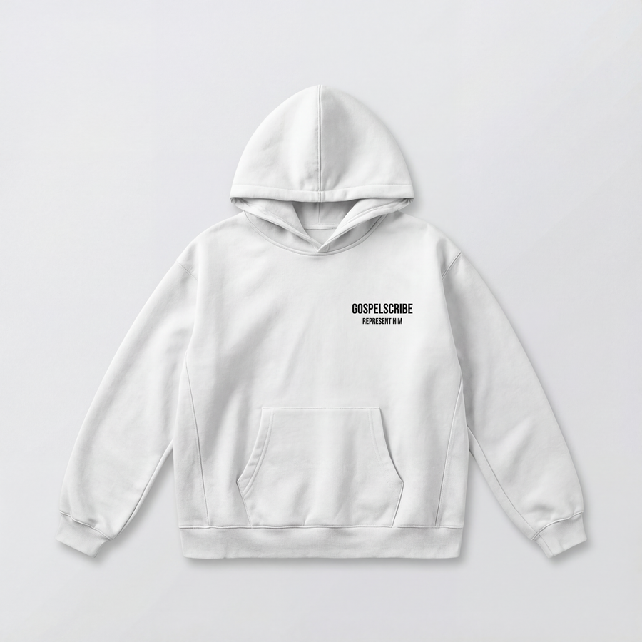 “Represent Him” White Hoodie — White - Image 2