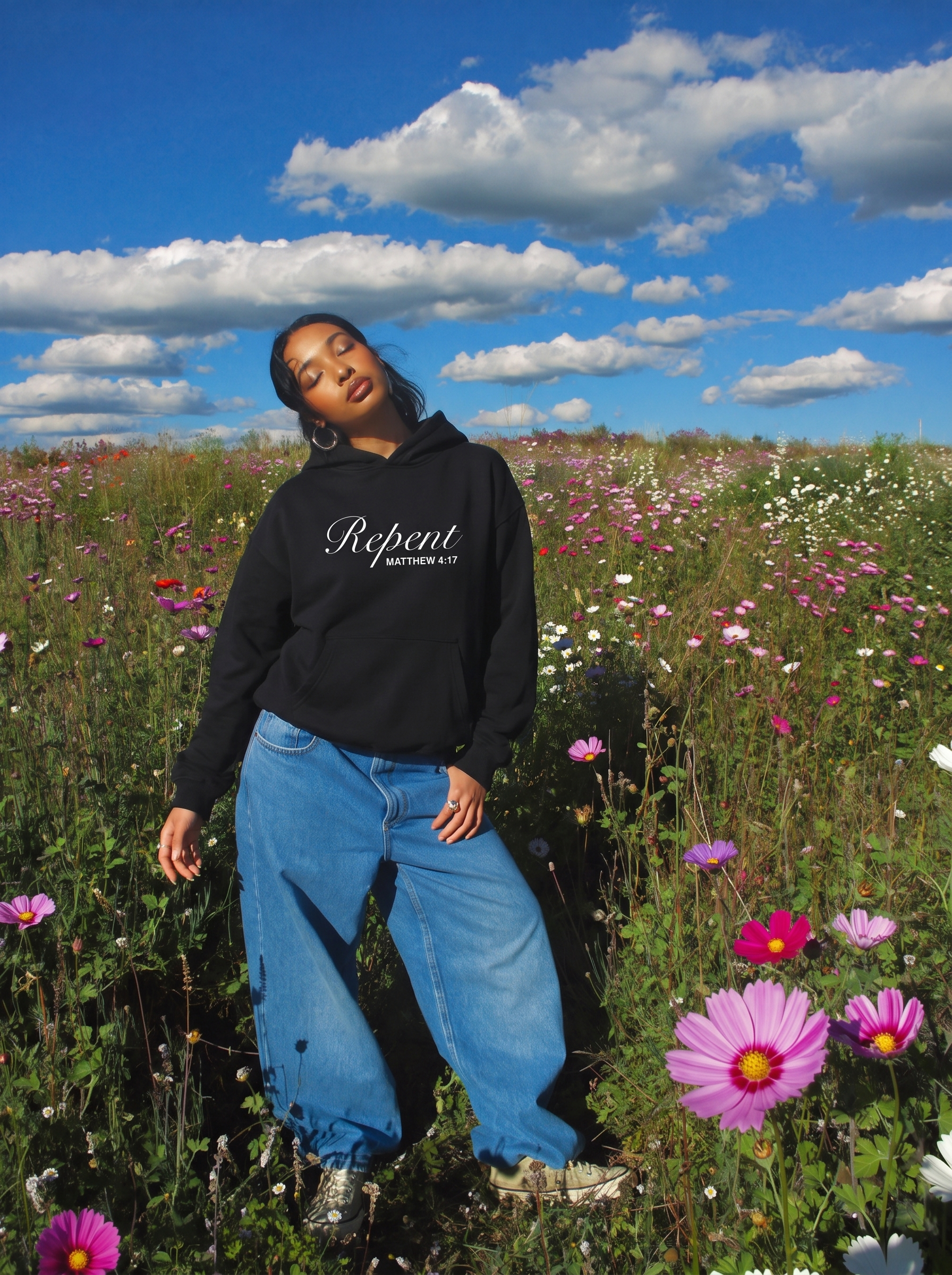 “Matthew 4:17” Black Hoodie
